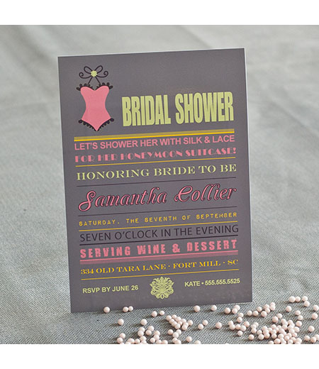 Lingerie Bridal Shower Bachelorette Printable Invitation